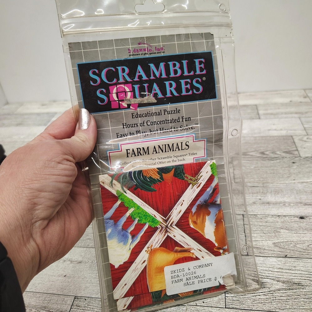 Scramble Squares Puzzle – Farm Animals – Vintage Brain Teaser Ages 4–104